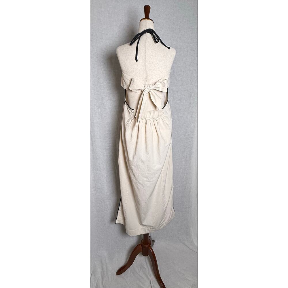 Free People Summer In Capri Linen Blend Halter Slit Cream / Black Midi Dress
XL - Picture 4 of 6